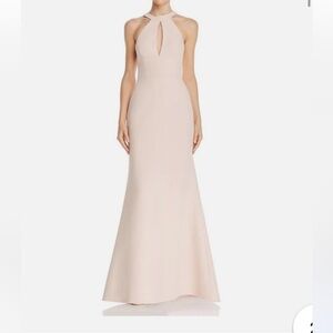 BCBG MAX AZRIA Womens Cut-Out Halter Evening Dress- Bare Pink size 10
